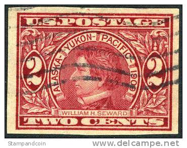 US #371 XF Used 2c Imperf Alaska-Yukon Of 1909 - Oblitérés