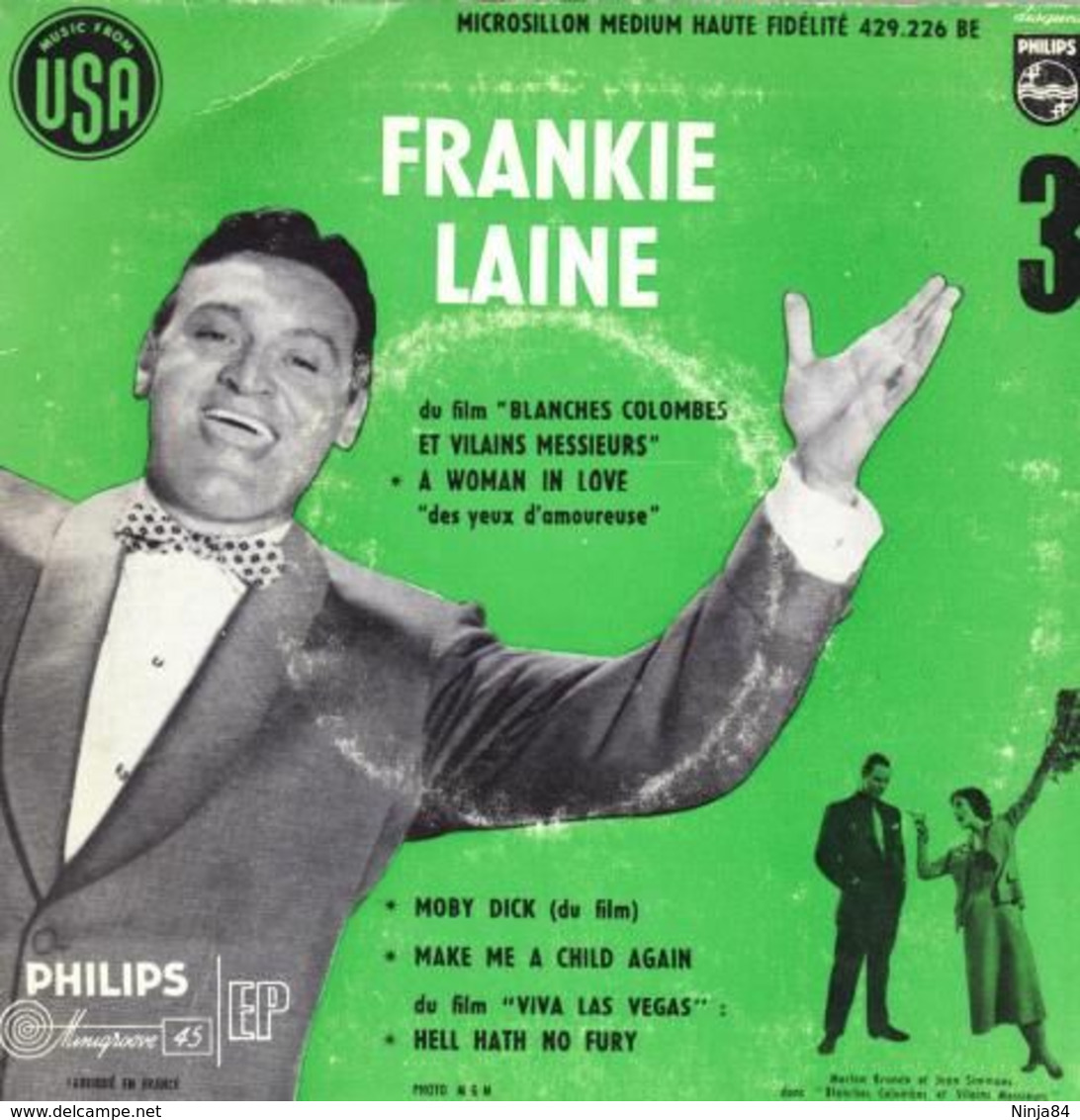 EP 45 RPM (7")  B-O-F  Frankie Laine  "  Blanches Colombes Et Vilains Messieurs  " - Soundtracks, Film Music