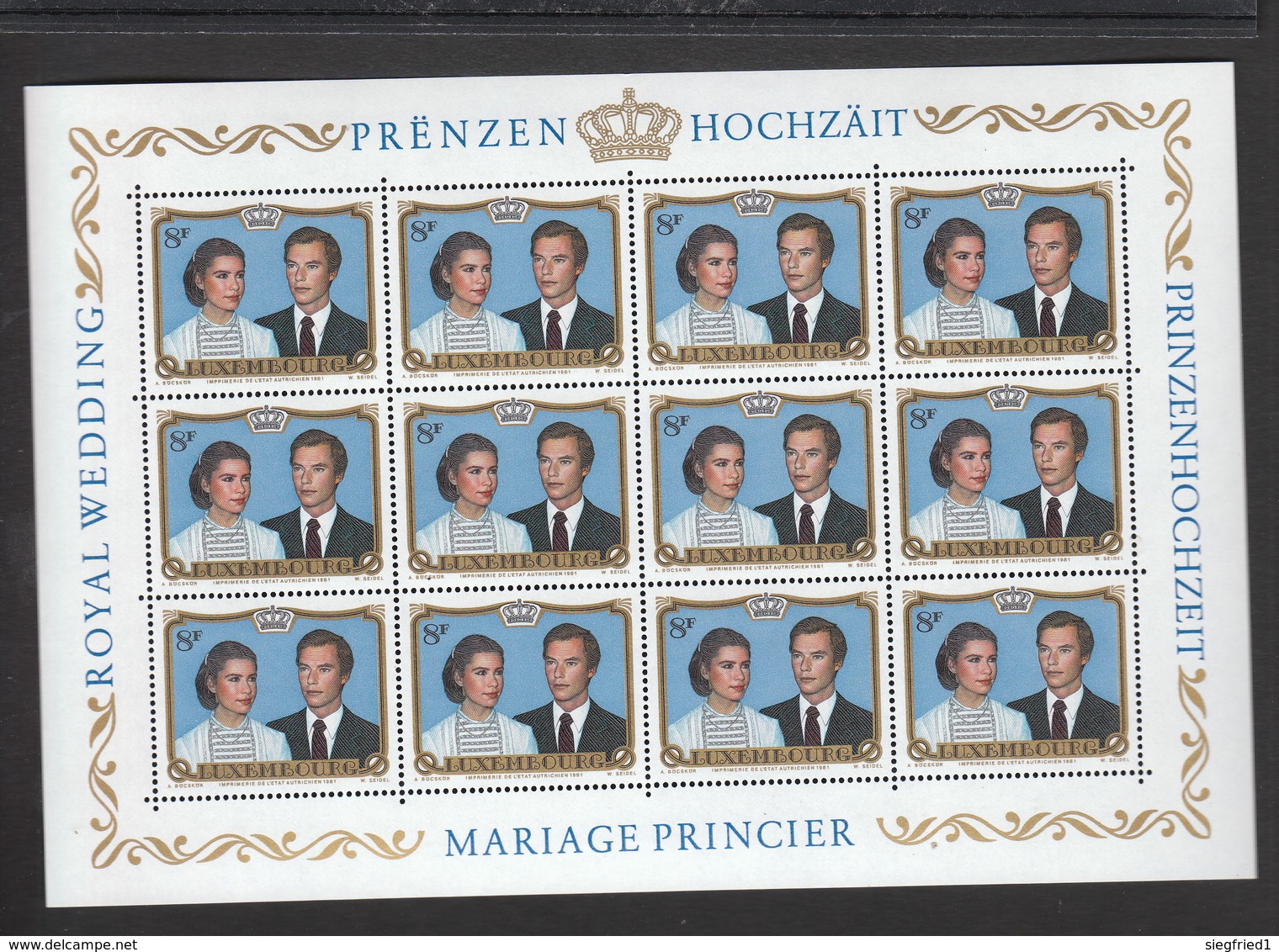 Luxemburg  ** 1036 Kleinbogen Henri Und Maria Hochzeit Katalog 7,50 - Unused Stamps