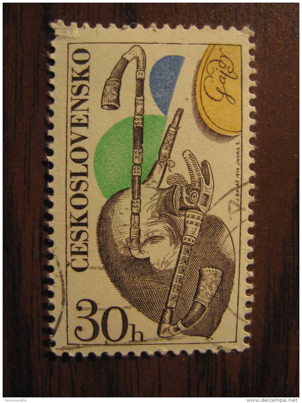 Tchecoslovaquie 1974, 1940, Instrument De Musique-Cornemuse, O - Used Stamps