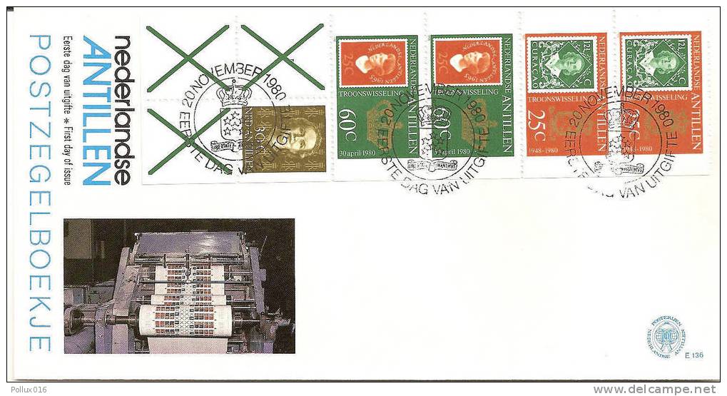 Antillen / Antilles 1980 FDC 136 Stamp On Stamp Booklet - Curacao, Netherlands Antilles, Aruba