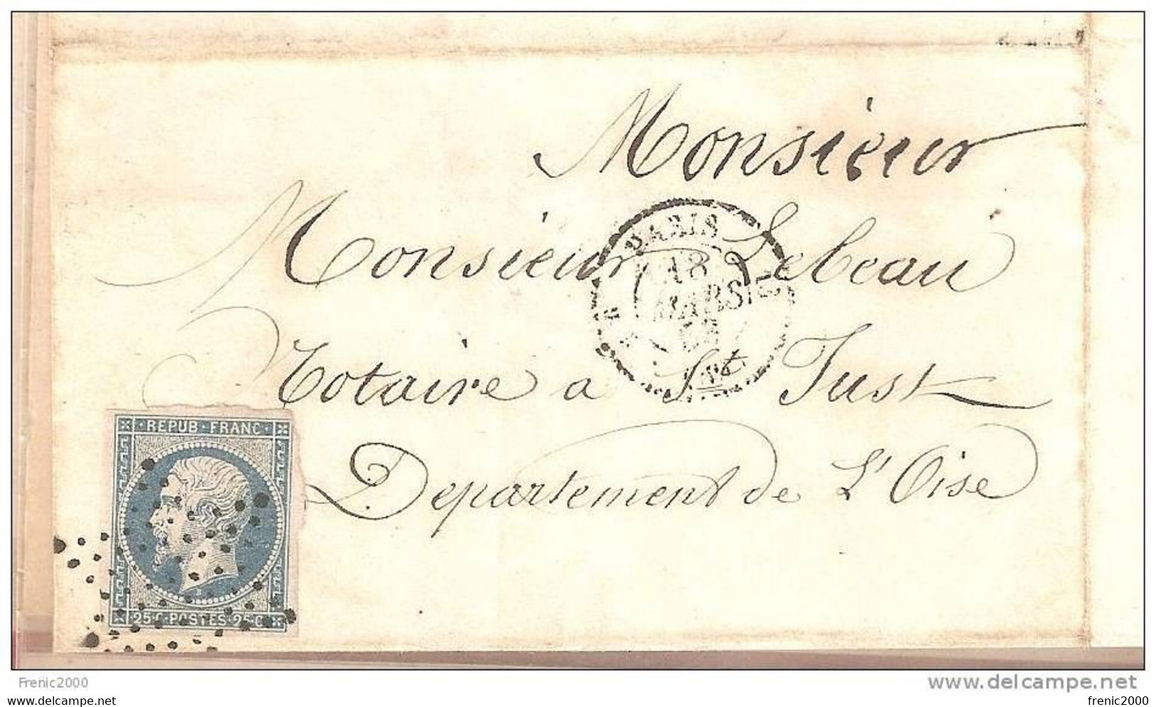 TFL 07 - Y&T N° 10 Sur Lettre Oblit étoile - 1852 Louis-Napoleon