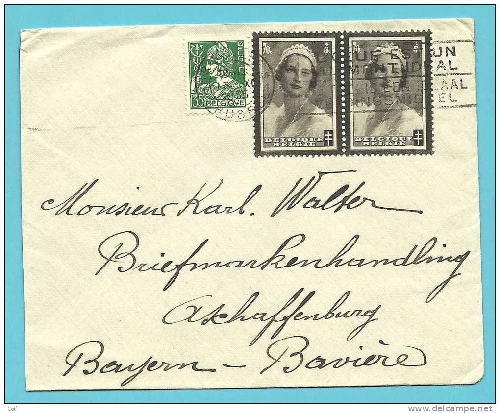 340+415  (surtaxe / Toeslagzegel) Op Brief Met Stempel BRUXELLES   (VK) - 1932 Ceres And Mercurius