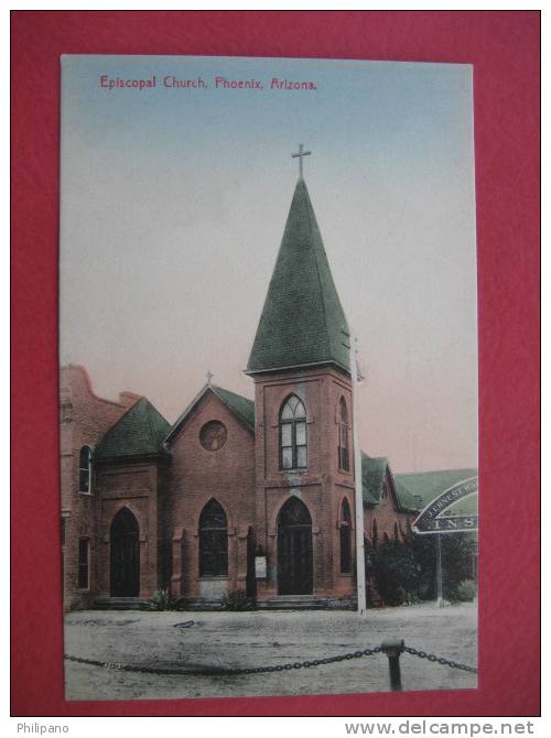 Phoenix Az   Episcopal Church Ca 1910 Hand Colored     ===ref 144 - Phoenix