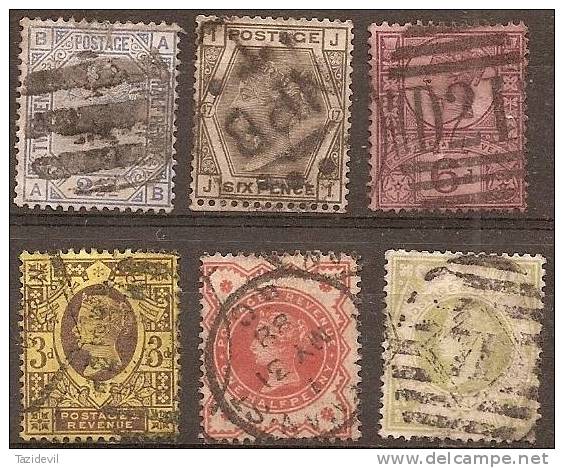 GREAT BRITAIN - Small Used Lot Of Queen Victoria. 2½d (plate 23), 6d (plate 17). Catalogue $75+ - Used Stamps