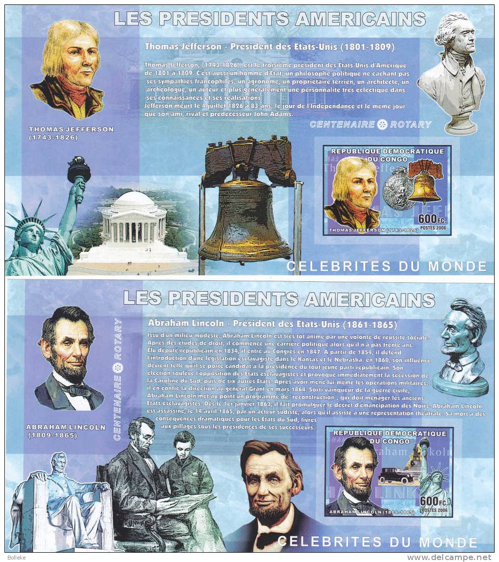 Kennedy - Washington - Espace - Rép Du Congo - COB BF 372 / 75 ** De 2006 - MNH - NON Dentelés - Valeur 140 Euros - Kennedy (John F.)