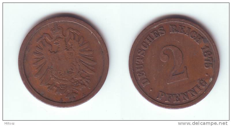 Germany 2 Pfennig 1875 A - 2 Pfennig