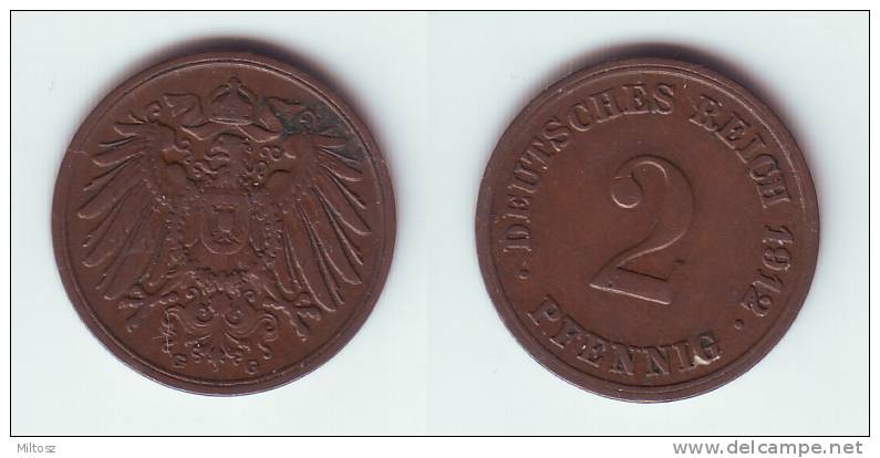 Germany 2 Pfennig 1912 G - 2 Pfennig