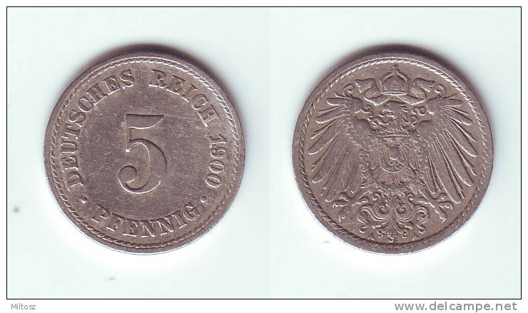 Germany 5 Pfennig 1900 A - 5 Pfennig