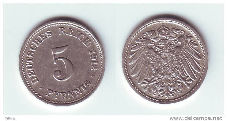 Germany 5 Pfennig 1912 D - 5 Pfennig