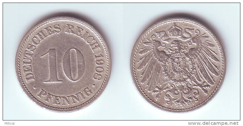 Germany 10 Pfennig 1908 F - 10 Pfennig