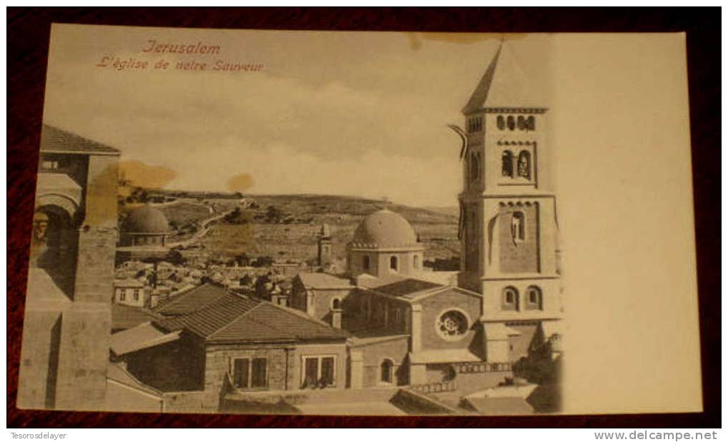 OLD POSCARD JERUSALEM -  L ´EGLISE DE NOTE SAUVEUR - NOT MOVING. - Palestina