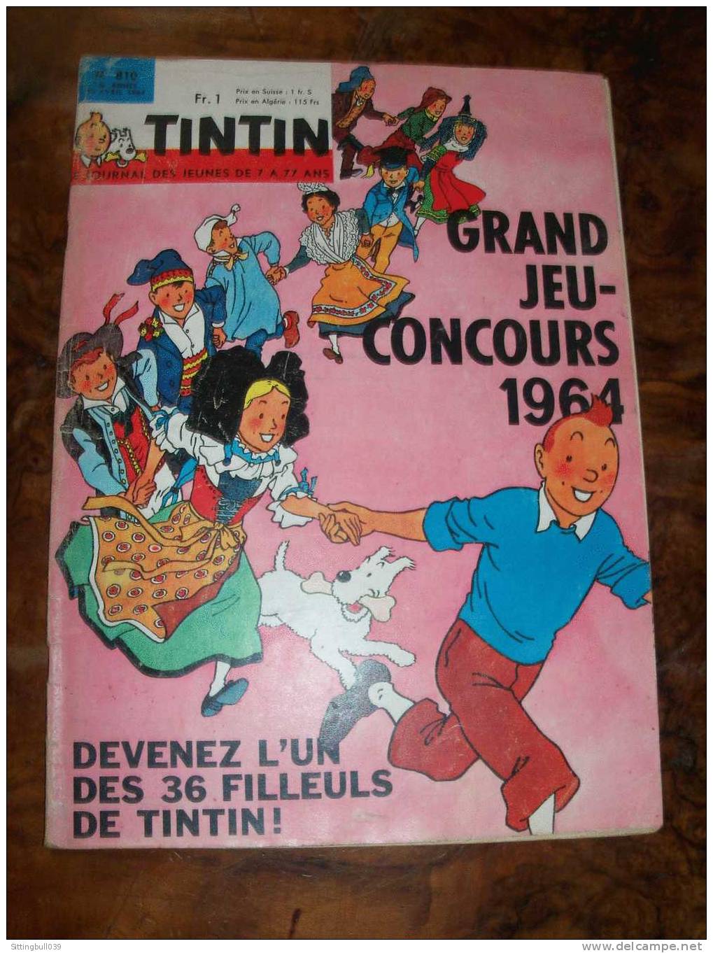 TINTIN N° 810 Du 30 Avr. 1964. Tintin Et Milou En 1ère De Couverture + Grand Jeu-Concours 1964. - Tintin