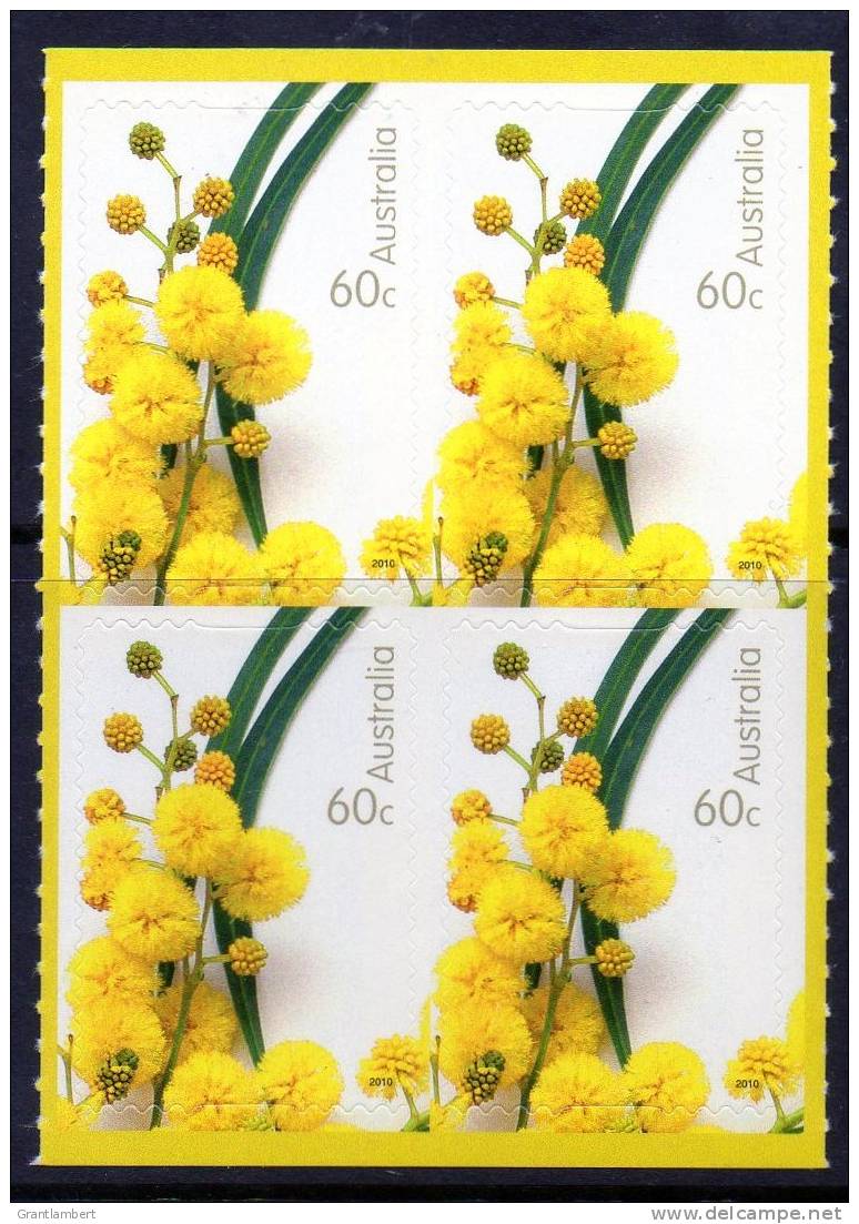 Australia 2010 For Special Occasions 60c Wattle Self-adhesive Block Of 4 MNH - Nuovi