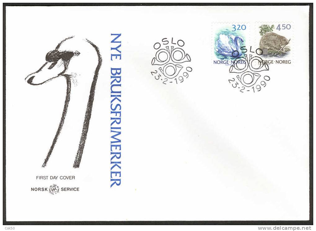 NORWAY FDC 1990 «Norw. Fauna». Perfect, Cacheted Unadressed Cover - FDC