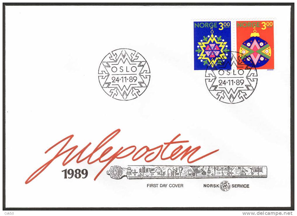 NORWAY FDC 1989 «Christmas». Perfect, Cacheted Unadressed Cover - FDC