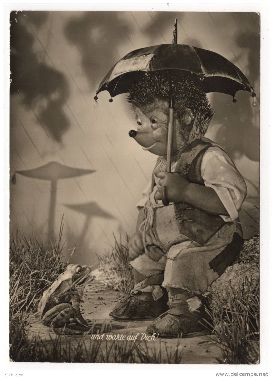 MECKI - Frog, Umbrella, Rain, 1957. - Mecki