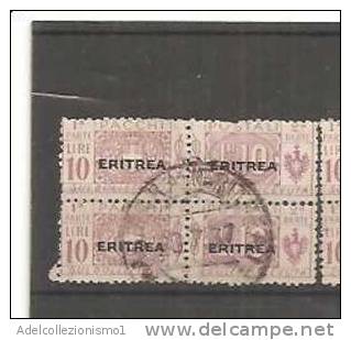 53000)coppia Del 1917-24  Serie Pacchi Postali Spr. Eritrea  Da 10£ - Usato - N°18 - Eritrea