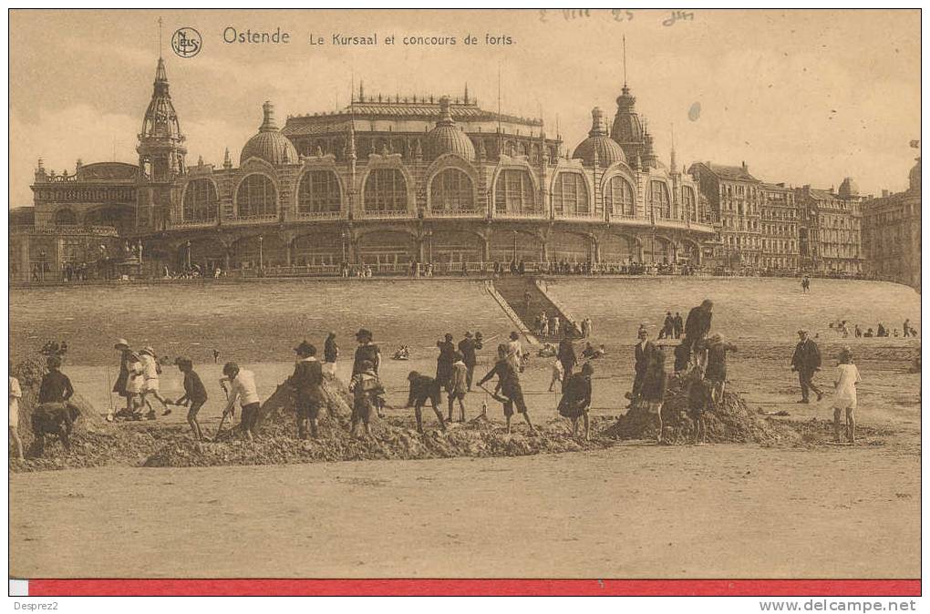 OSTENDE Cpa Animée Kursaal Et Concours De Fort           Edit Nels - Oostende