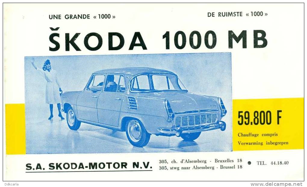 Pub 1967 - SKODA 1000 MB - Publicidad