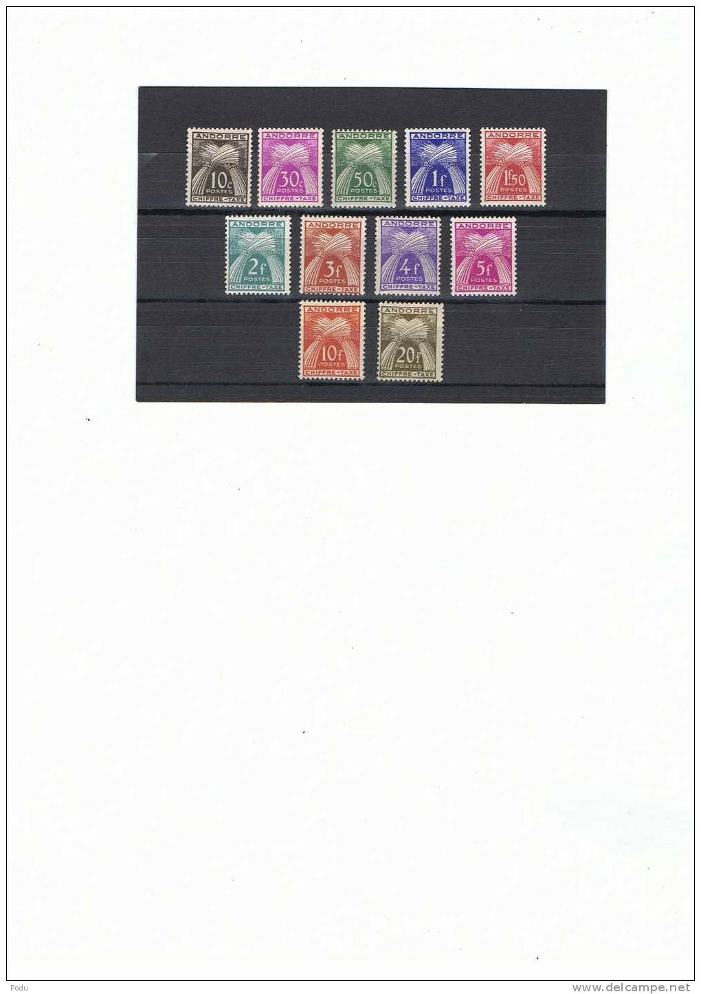 Andorre Français Taxe 21/31 Neuf Xx Prix 18 Euros - Unused Stamps