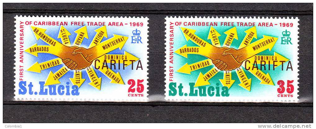 STE LUCIE Série  YT 249/250 Neuf ** Cote 0.80 - St.Lucia (1979-...)