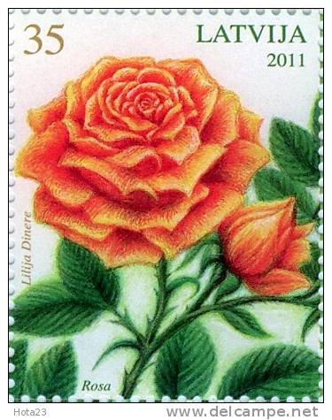 Latvia 2011 ROSE - ROSES Flower STAMP  MNH - Rose