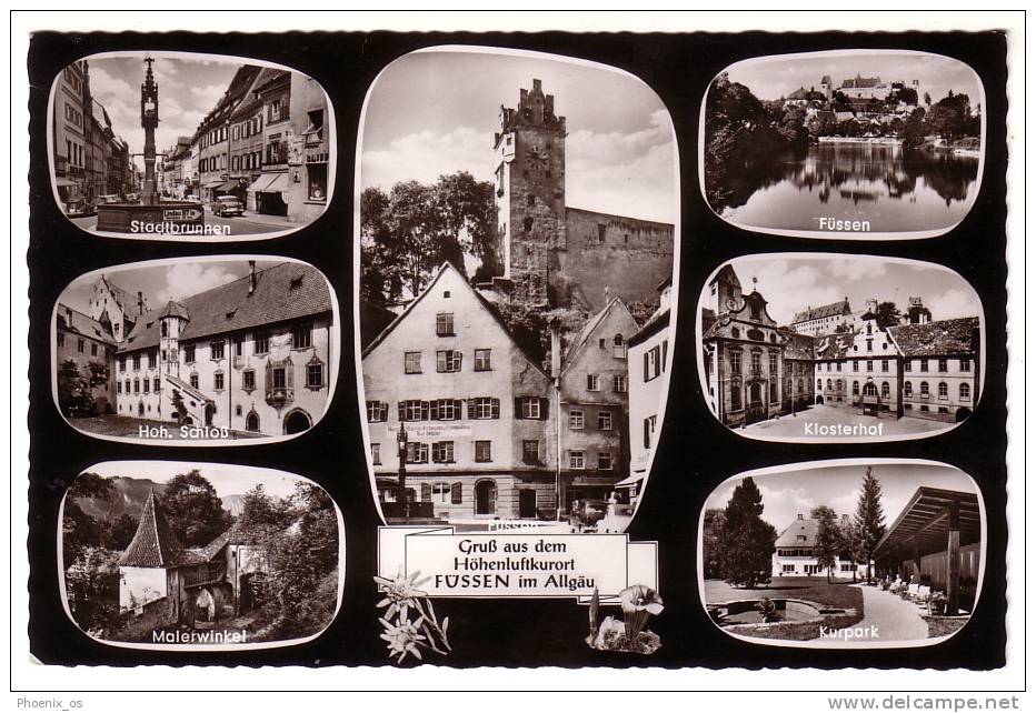 GERMANY - Fuessen, Füssen, Mosaic Postcard, Year 1968 - Füssen