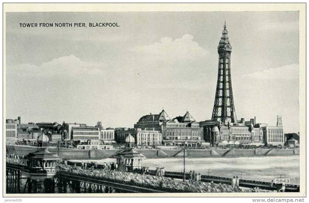 ROYAUME-UNI - BLACKPOOL - CPA - N°5843 - Blackpool, Tower From North Pier - Blackpool