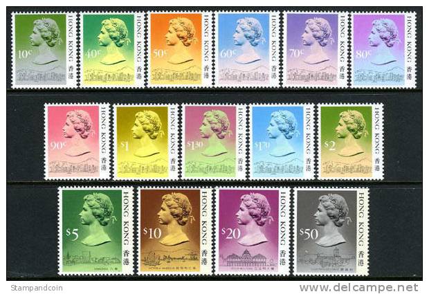 Hong Kong #490-504 Mint Never Hinged QEII Issue From 1987 - Neufs