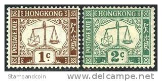 Hong Kong J1-2 Mint Hinged Postage Dues From 1923 - Impuestos