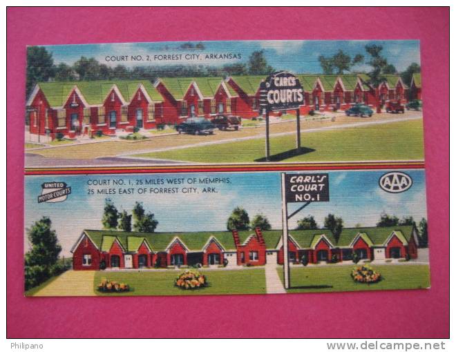 Forrest City Ar-- 2 Differenr Cards -- Carls Court ---Linen -    ----Ref 146 - Sonstige & Ohne Zuordnung