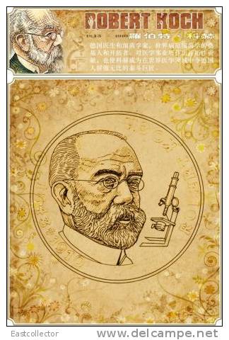 Tubercle Bacillus, TB, Disease, Robert Koch, Physiology, Bacteriology, Nobel S-t-a-m-p-ed Card 0951 - Premi Nobel