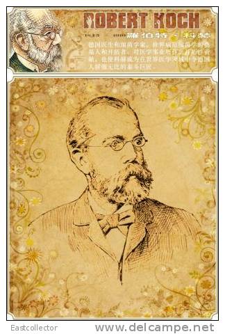 Tubercle Bacillus, TB, Disease, Robert Koch, Physiology, Bacteriology, Nobel S-t-a-m-p-ed Card 0951 - Nobel Prize Laureates