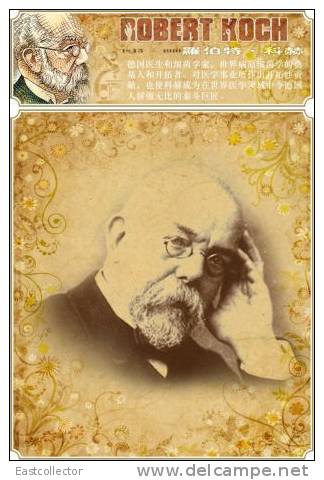 Tubercle Bacillus, TB, Disease, Robert Koch, Physiology, Bacteriology, Nobel S-t-a-m-p-ed Card 0951 - Nobel Prize Laureates