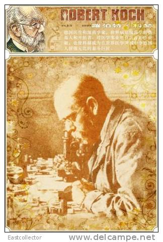 Tubercle Bacillus, TB, Disease, Robert Koch, Physiology, Bacteriology, Nobel S-t-a-m-p-ed Card 0951 - Nobelprijs