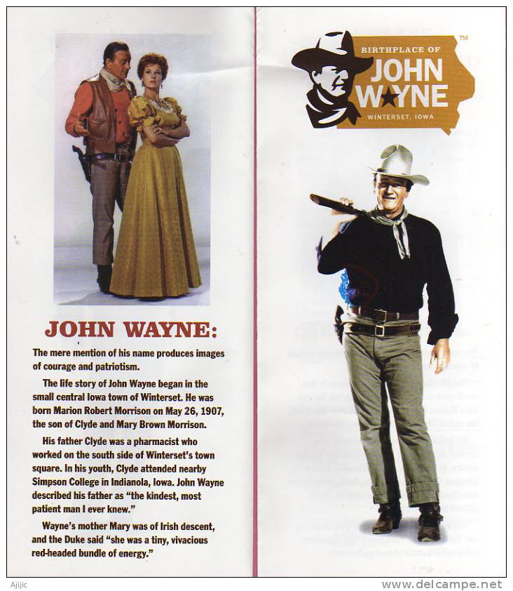 Prospectus Pour Devenir Membre Du "John Wayne Birthplace Society" WINTERSET. IOWA. - Publicité Cinématographique