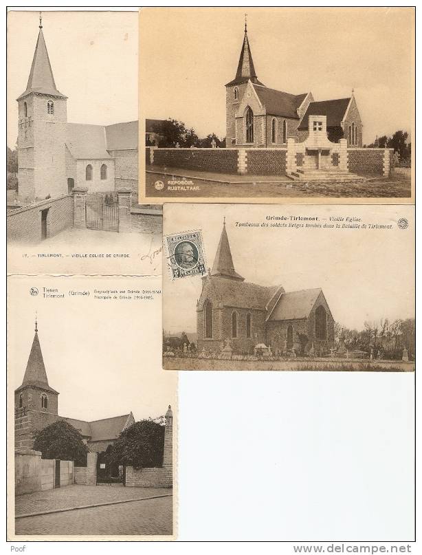 Grimde ( Tienen) : Kerk ----- 4 Kaarten - Tienen