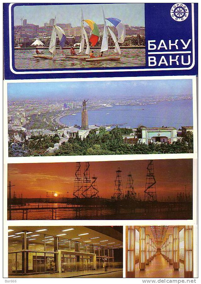 GOOD RUSSIA 15 Postcards Set 1980 - Azerbaijan - BAKU - Azerbaigian