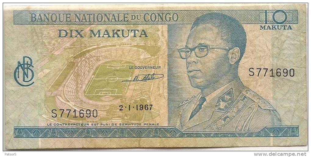 Congo 10 Makuta 1967 - Unclassified