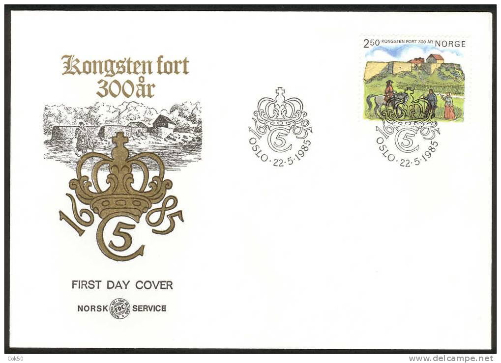 NORWAY FDC 1985 «Kongsten Fortress». Perfect, Cacheted Unadressed Cover - FDC