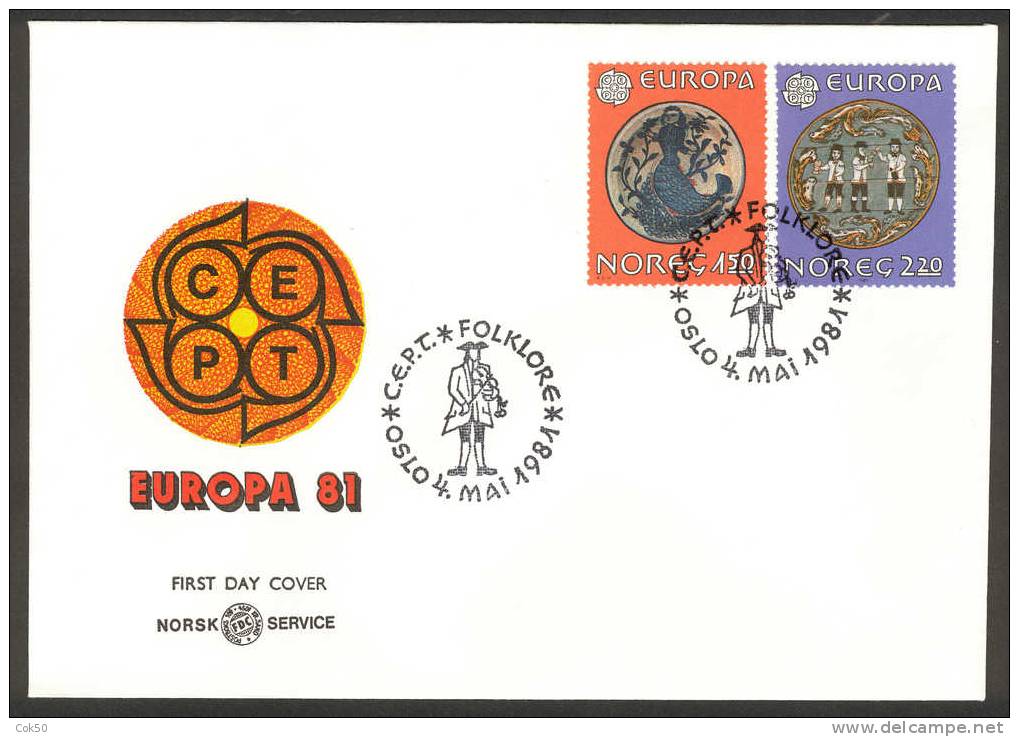 NORWAY FDC 1981 «Europa CEPT 1981». Perfect, Cacheted Unadressed Cover - FDC