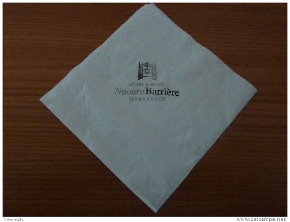 Serviette Papier "Naoura Barrière MARRAKECH" (MAROC) 16,5x16,5cm Pliée - Serviettes Publicitaires