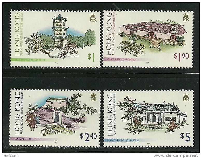 Hong Kong        "Traditional Building"    Set     SC# 720-23  MNH** - Ongebruikt