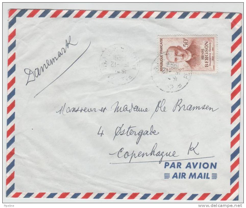 France Air Mail Cover Sent To Denmark  Paris 15-12-1959 - 1927-1959 Lettres & Documents
