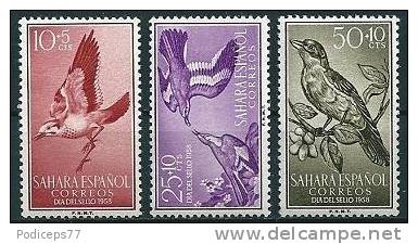 Span. Sahara  1958  Vögel  (kpl. Set)  Mi-Nr.184/86  Postfrisch / MNH - Sonstige & Ohne Zuordnung