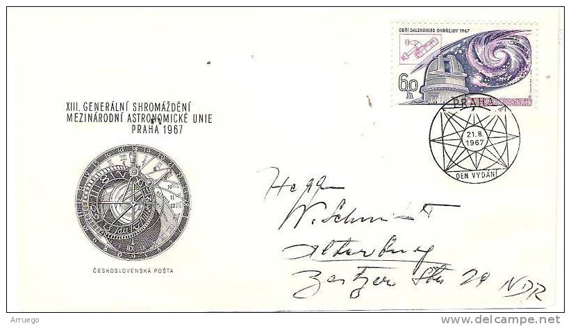 CZECHOSLOVAKIA. FDC ASTRONOMY. 1967 - FDC