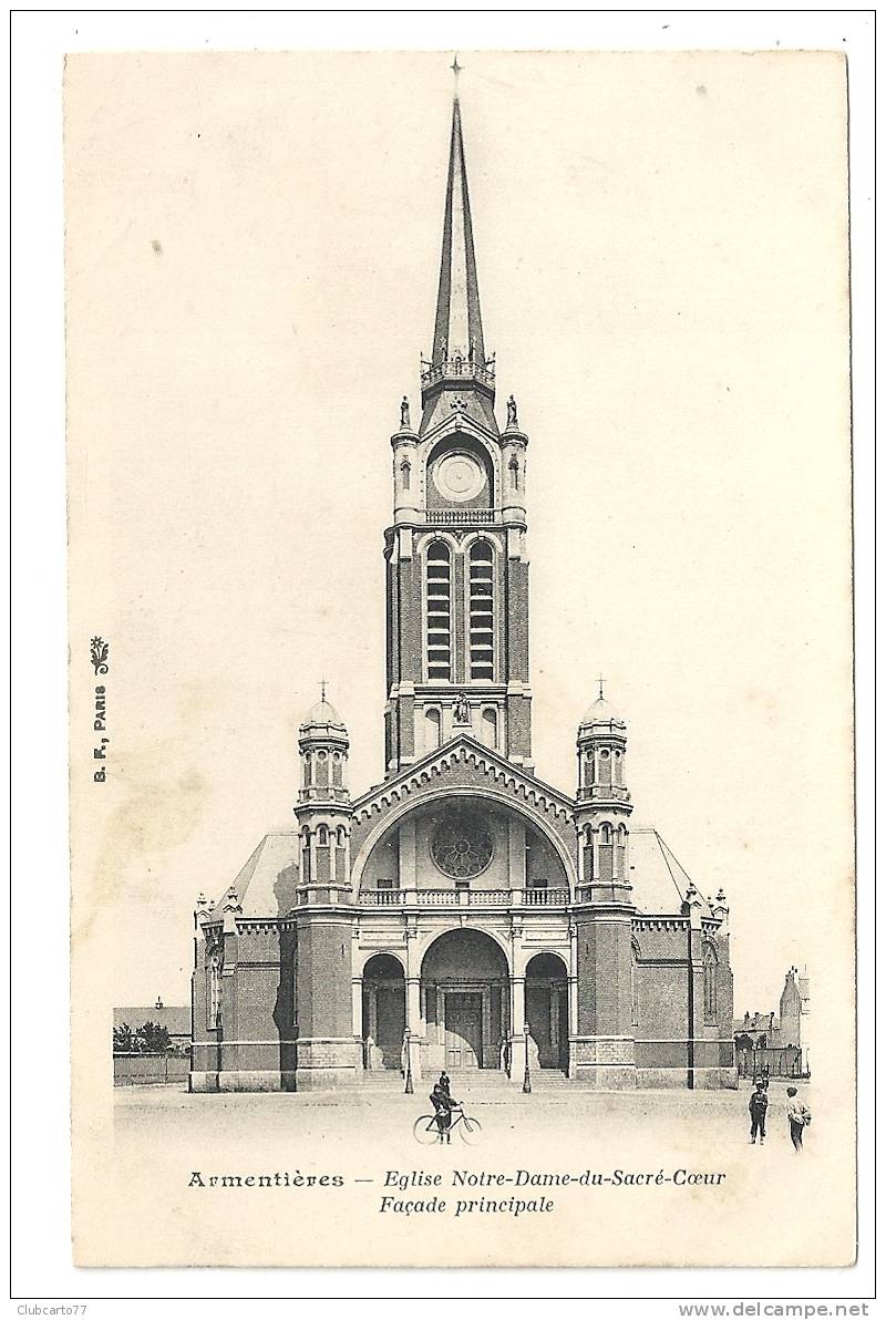 Armentières (59) : L'église ND Du Sacré Coeur Env 1905 (animée). . - Armentieres