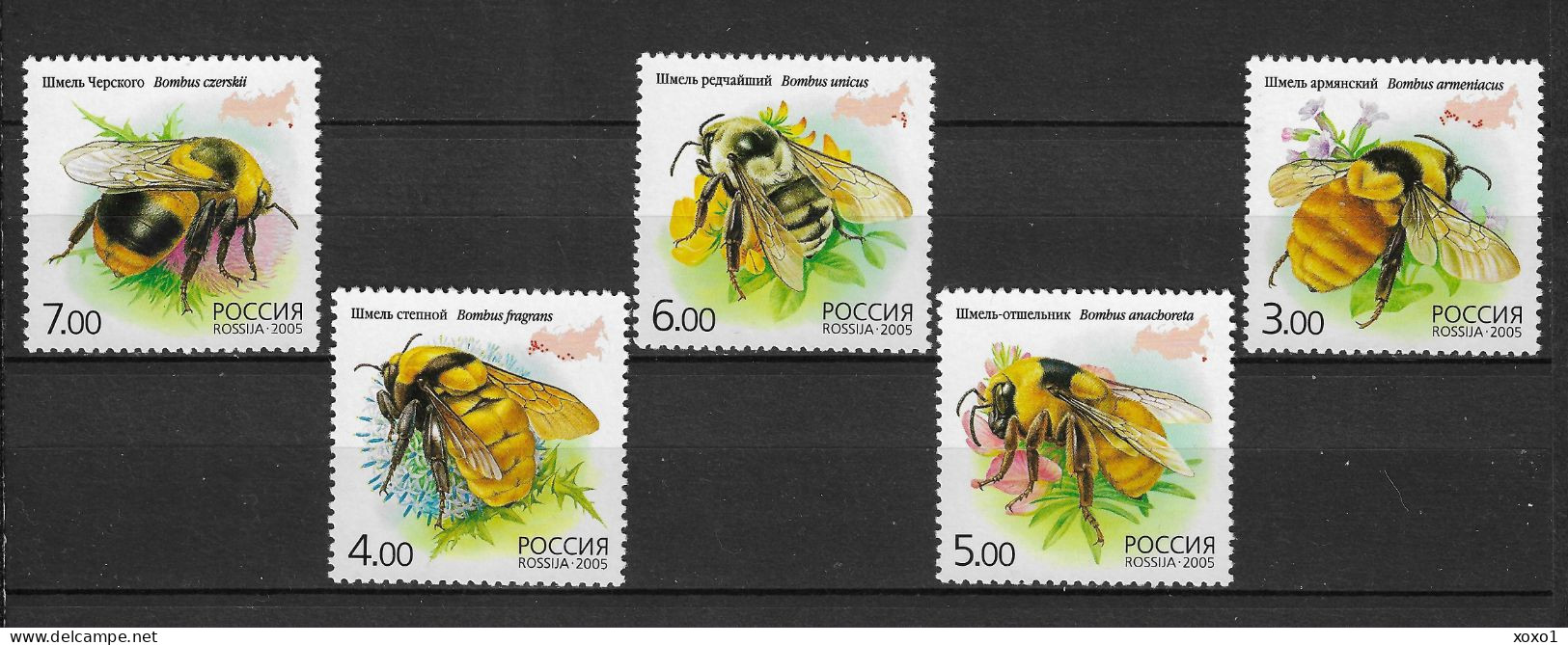 Russia 2005 MiNr. 1266 - 1270 Russland Insects Bumblebees 5v MNH** 3,40 € - Abejas