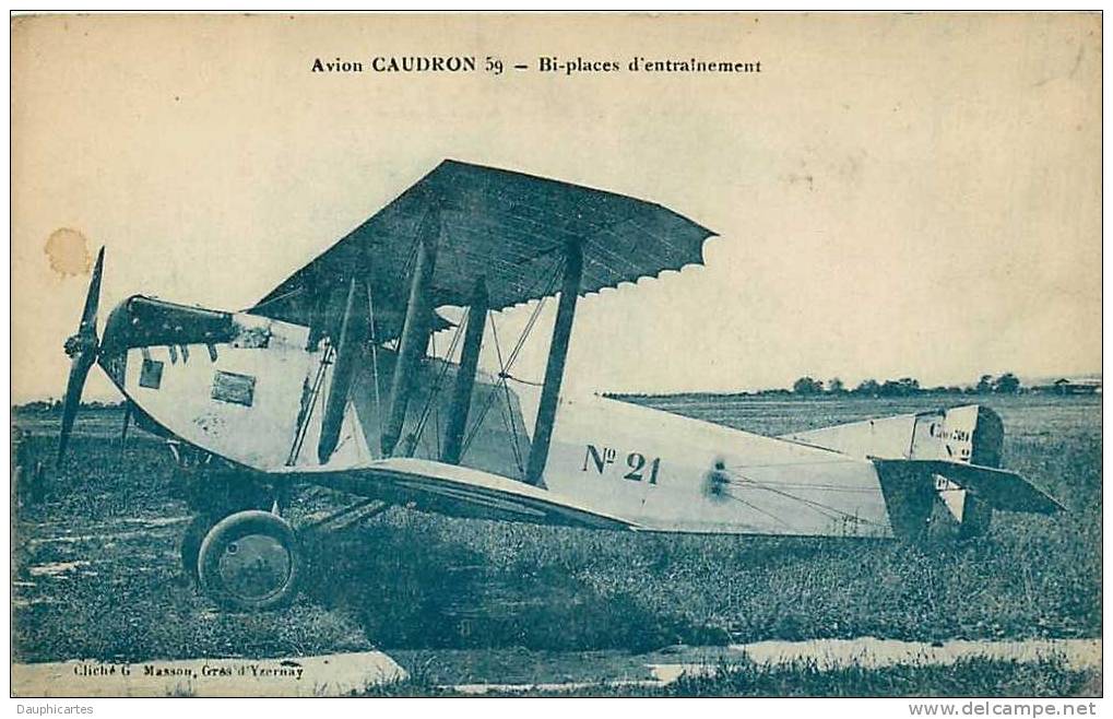 Avion CAUDRON 59, Bi Places D'entraînement. 2 Scans. Edition Masson - 1919-1938: Entre Guerres